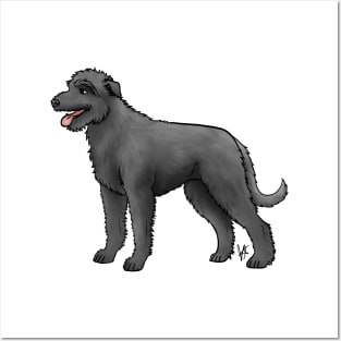 Dog - Irish Wolfhound - Black Posters and Art